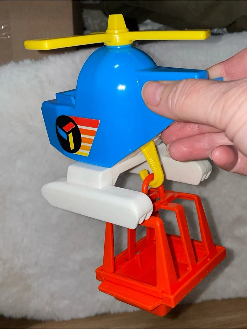 Vintage Fisher Price Little People Air Lift Copter Set #635